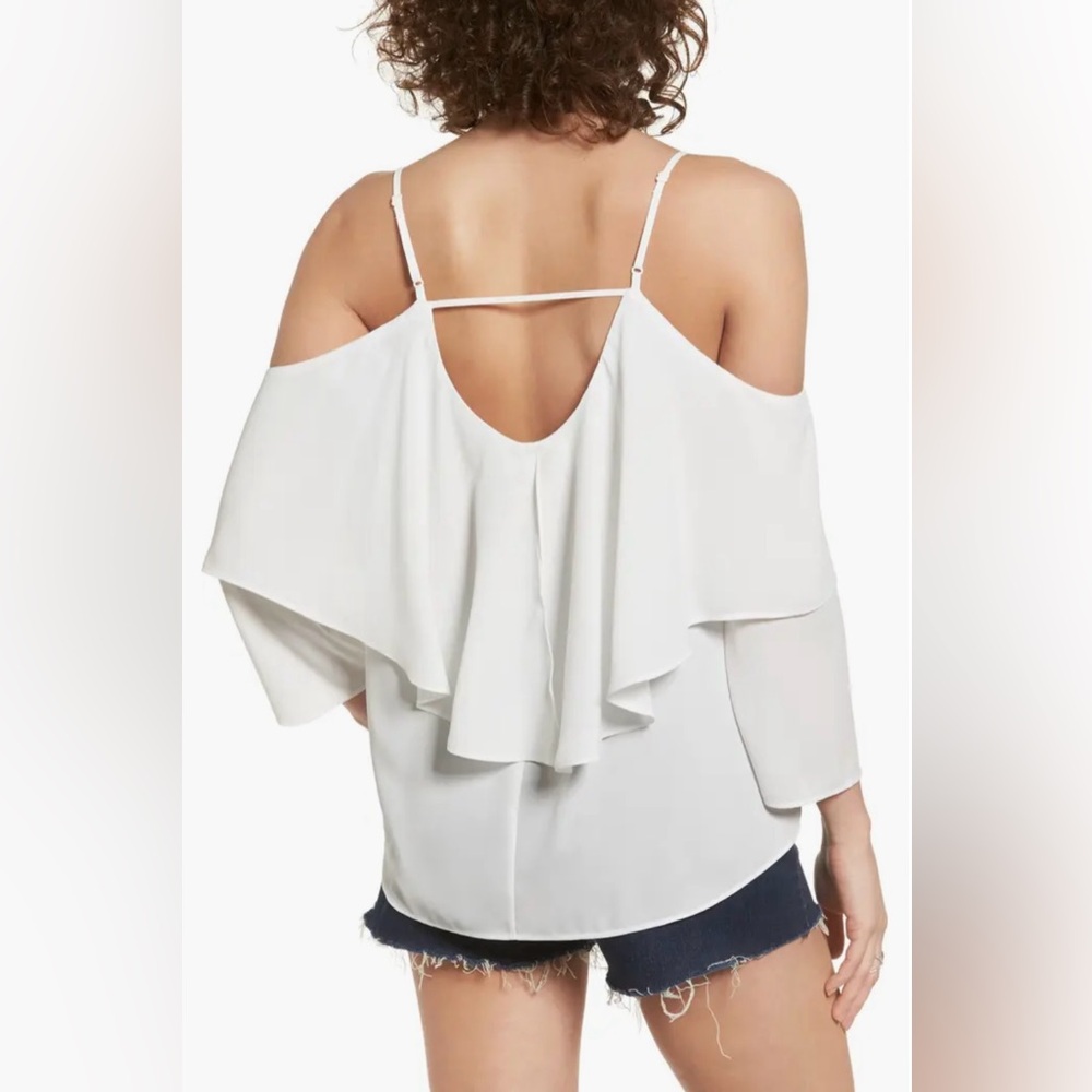 Elodie Ruffle Cold Shoulder Top - Picture 3 of 4